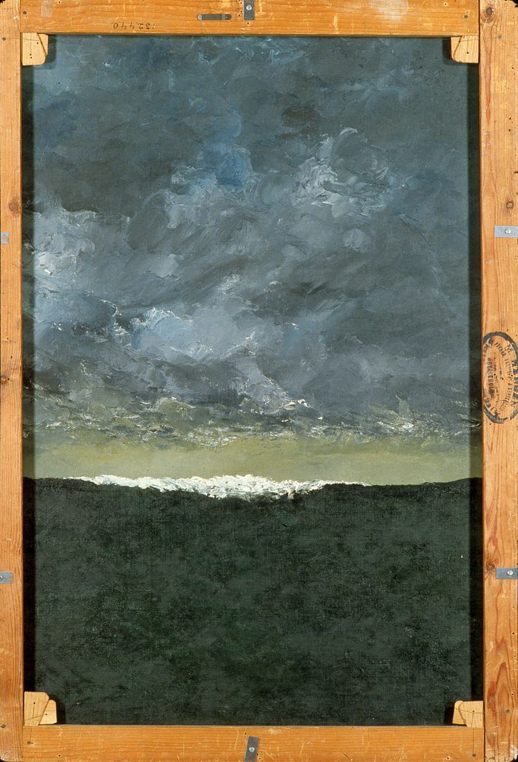 Vågen VI, Vågen VIII, dubbelsidig oljemålning  av August Strindberg från 1902,  i Nordiska museet samlingar.
