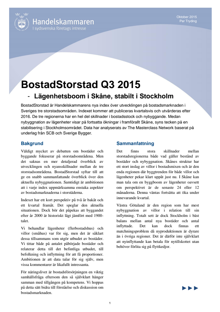 BostadStorstad Q3 2015