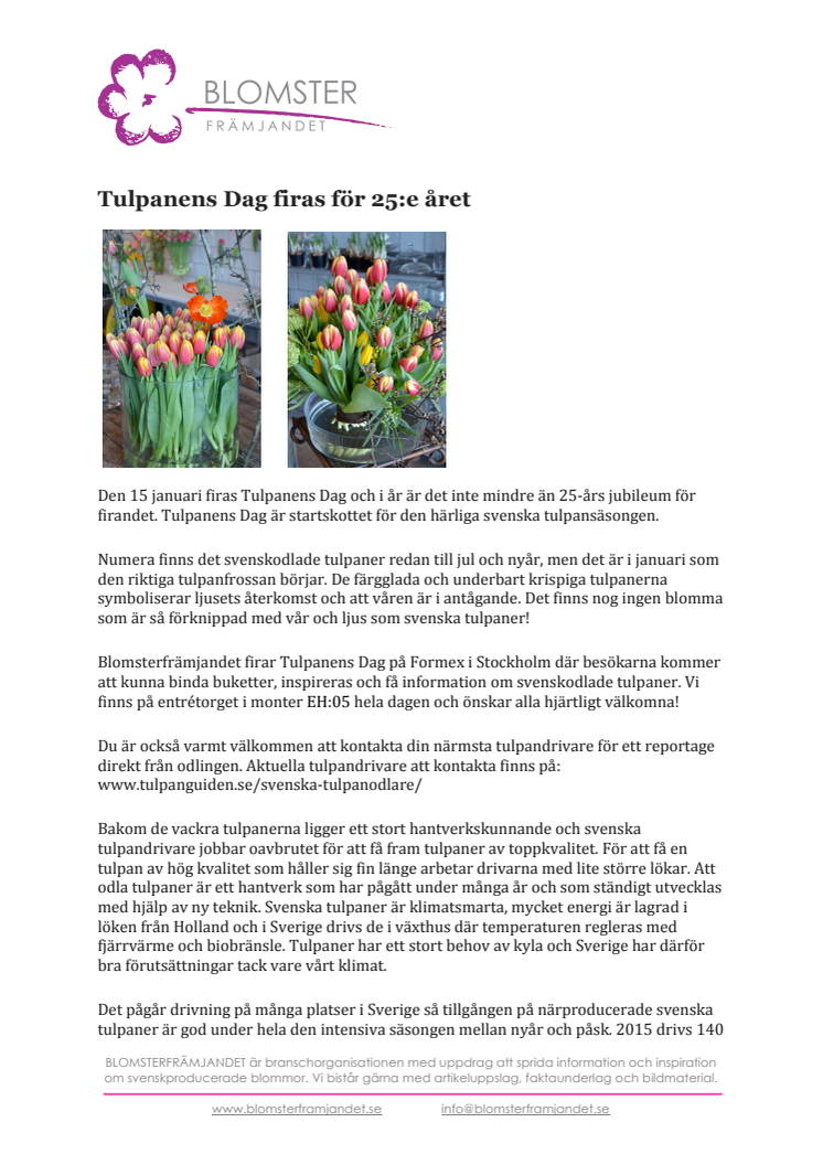 Tulpanens Dag firas för 25:e året
