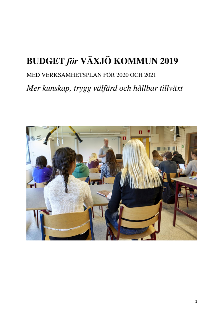 Budget Blågröna 2019