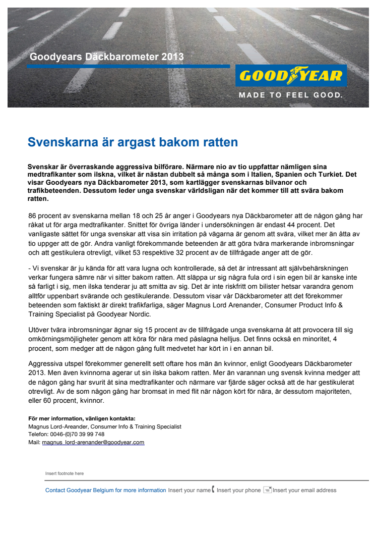 Svenskarna är argast bakom ratten