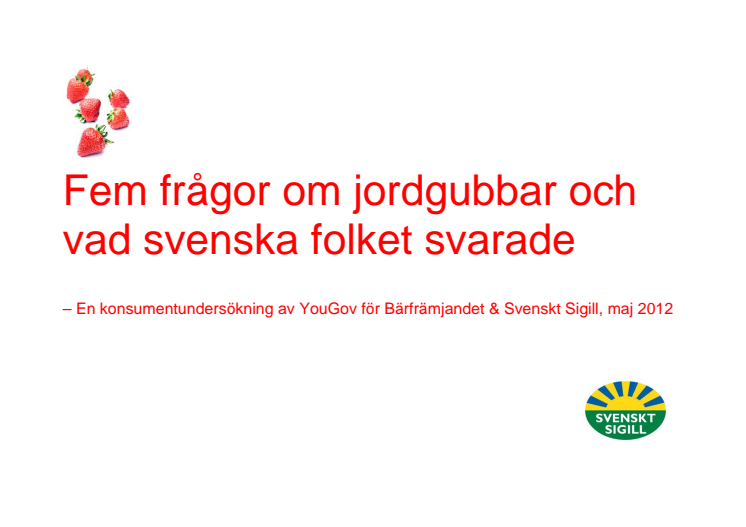 Fem frågor om jordgubbar och vad svenska folket svarade