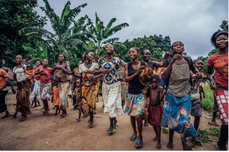 Women Children Greeting Visitors  - Mai Ndombe, Democratic Republic of the Congo