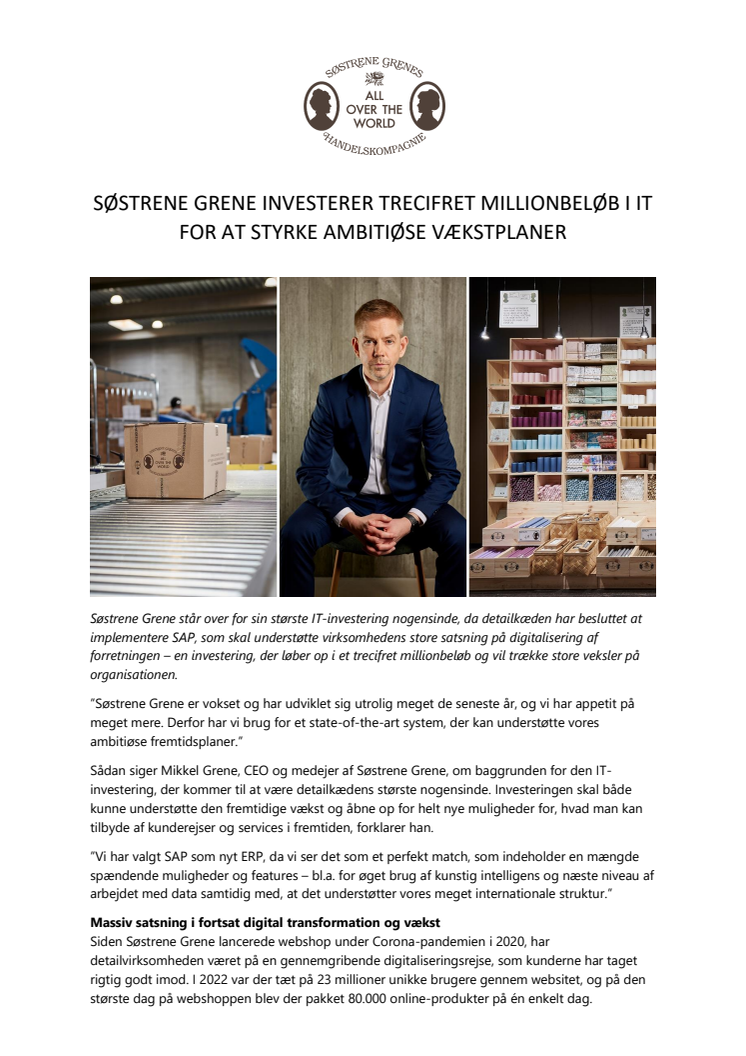Pressemeddelelse - Søstrene Grene investerer trecifret millionbeløb i IT_300523.pdf