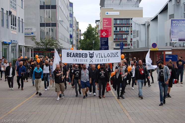 Skäggparad i Stockholm på World Beard Day