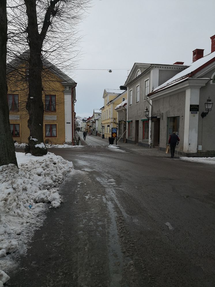 Storgatan i Vadstena med markvärme