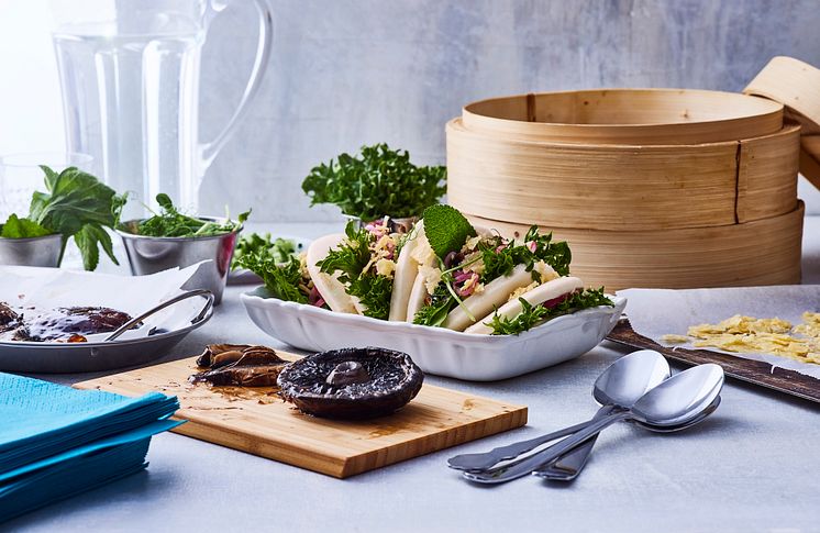 Taco Västerbottensost bao-buns liggande