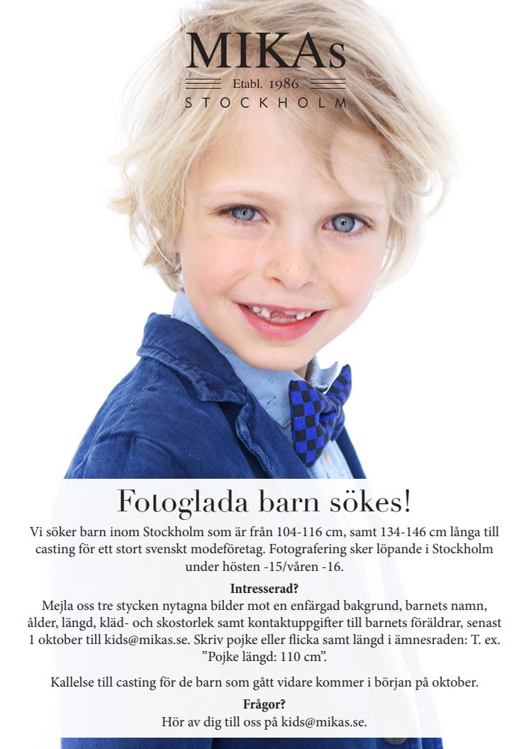 Fotoglada barn sökes! 
