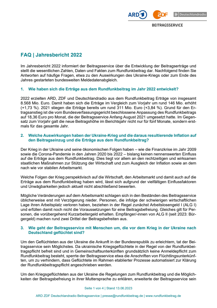 Fragen und Antworten zum Jahresbericht 2022