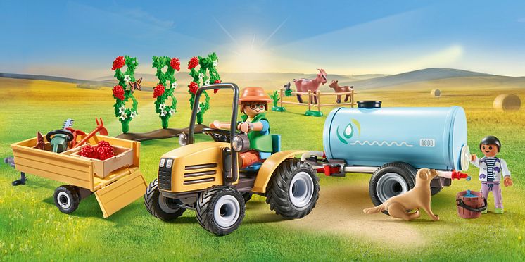 Traktor mit Anhänger und Wassertank (71442) von PLAYMOBIL