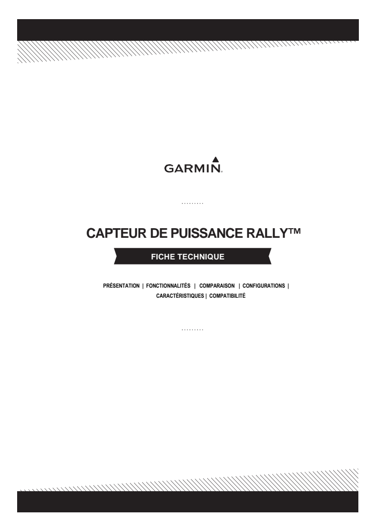 Fiche technique Garmin RALLY RK_RS_XC