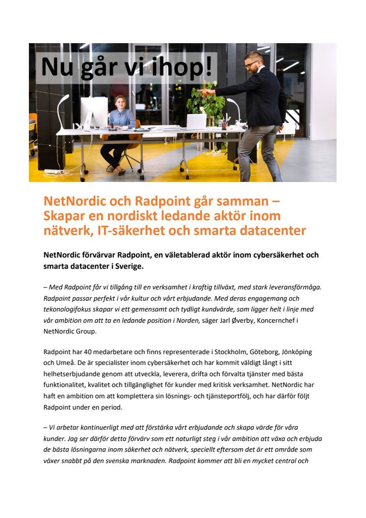 PM - NetNordic + Radpoint - SWE