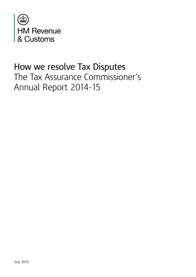 Tax Assurance Report 2014-2015