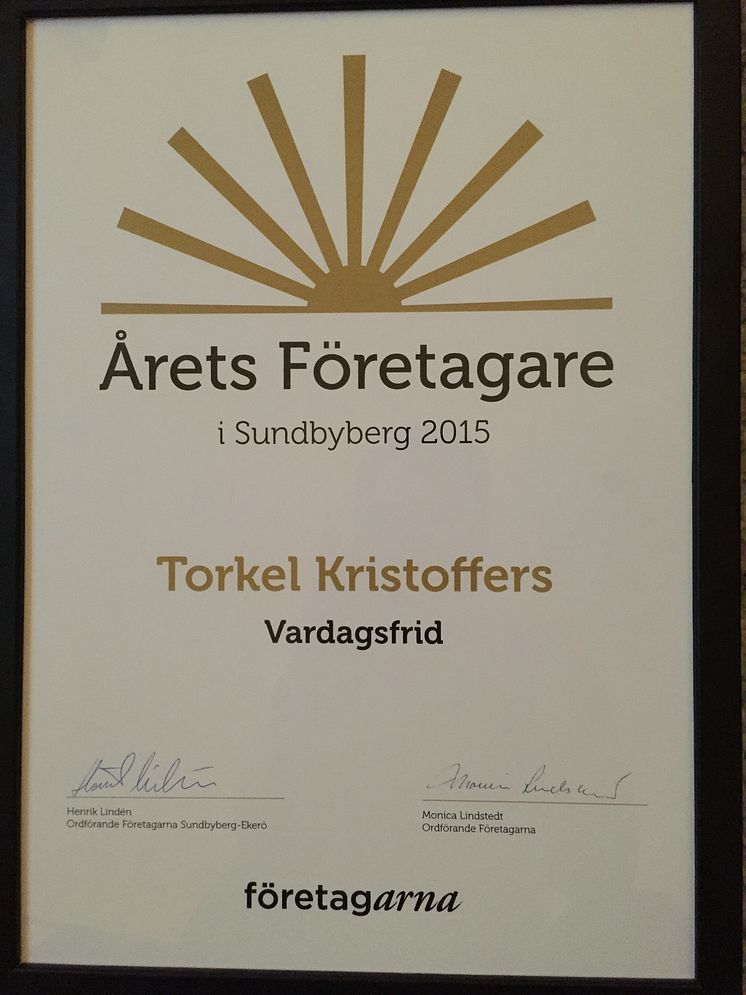Årets Företagare Sundbyberg Torkel Kristoffers