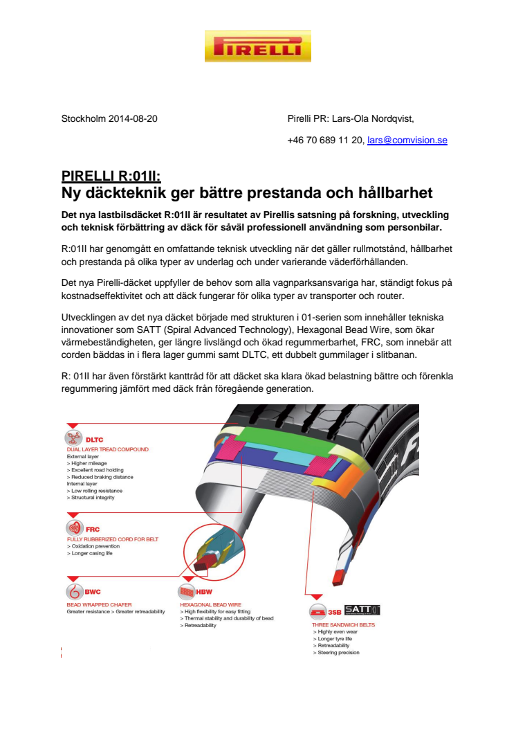 PIRELLI R:01II: Ny däckteknik ger bättre prestanda och hållbarhet 