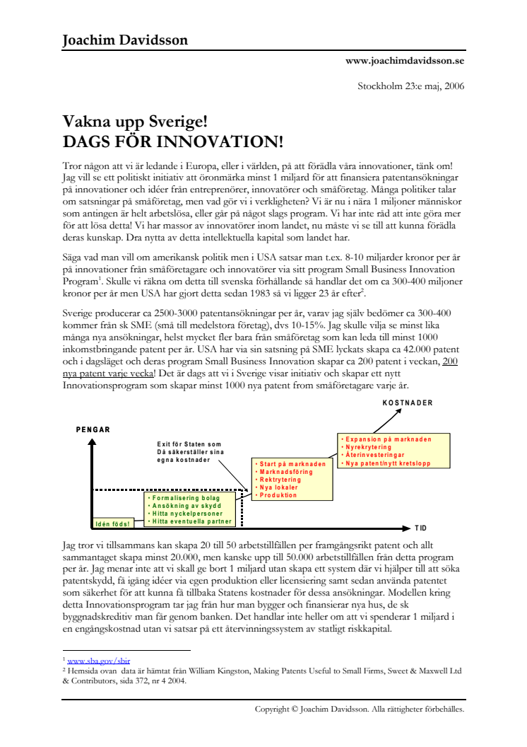 FÅ FART PÅ INNOVATION - Nytt Innovationsprogram med Innovationskreditiv