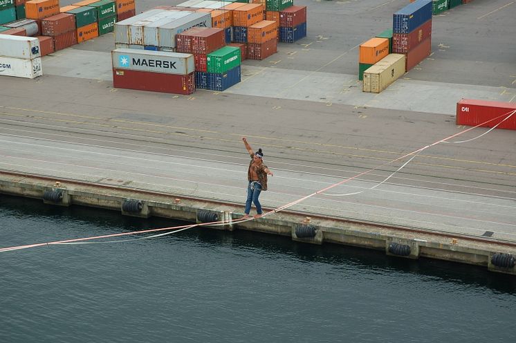 Slackline Helsingborgs Hamn