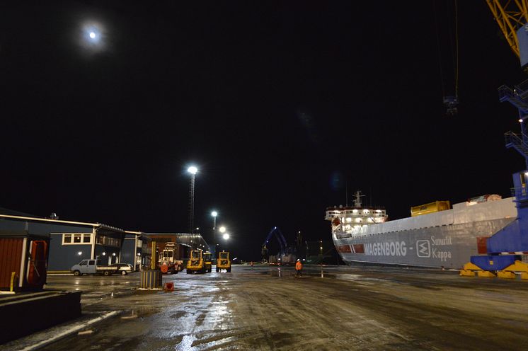 Piteå hamn miljösatsar med LED mastbelysning