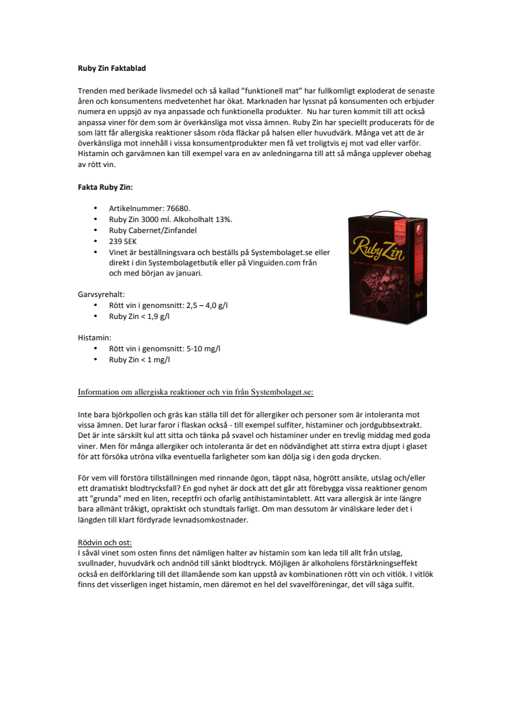 Ruby Zin Faktablad PDF