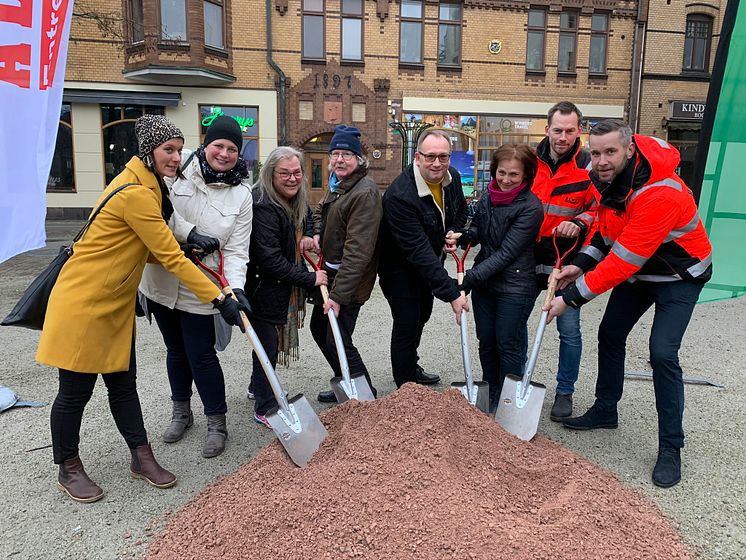 Första spadtaget Stora torg Eslöv