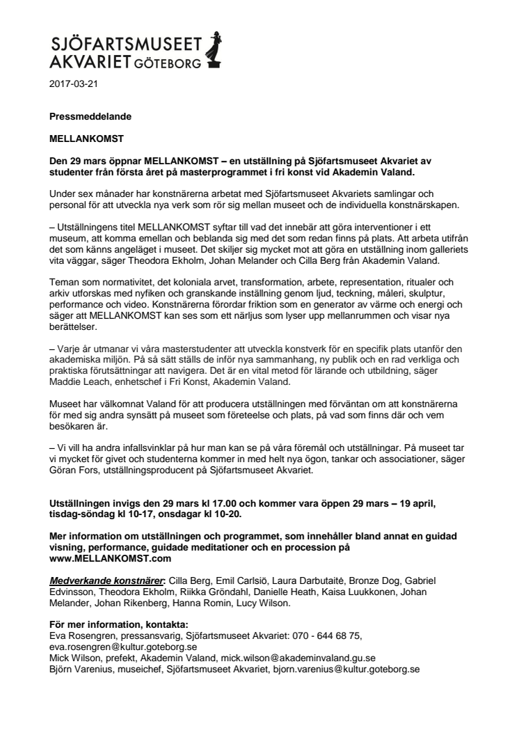 MELLANKOMST