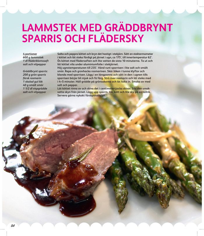 Lammstek med gräddbrynt sparris - från Skånemejeriers nya kokbok Ät Godare