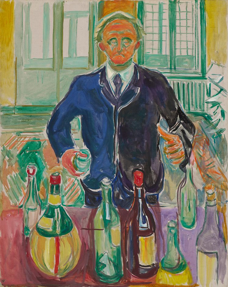 Edvard Munch: Selvportrett med flasker / Self-Portrait with Bottles (1938-1942)