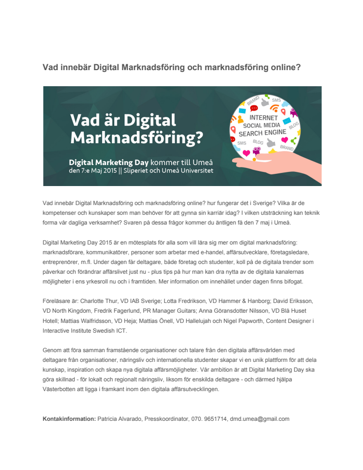 Vad innebär Digital Marknadsföring och marknadsföring online?