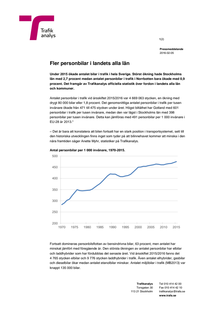 Fler personbilar i landets alla län