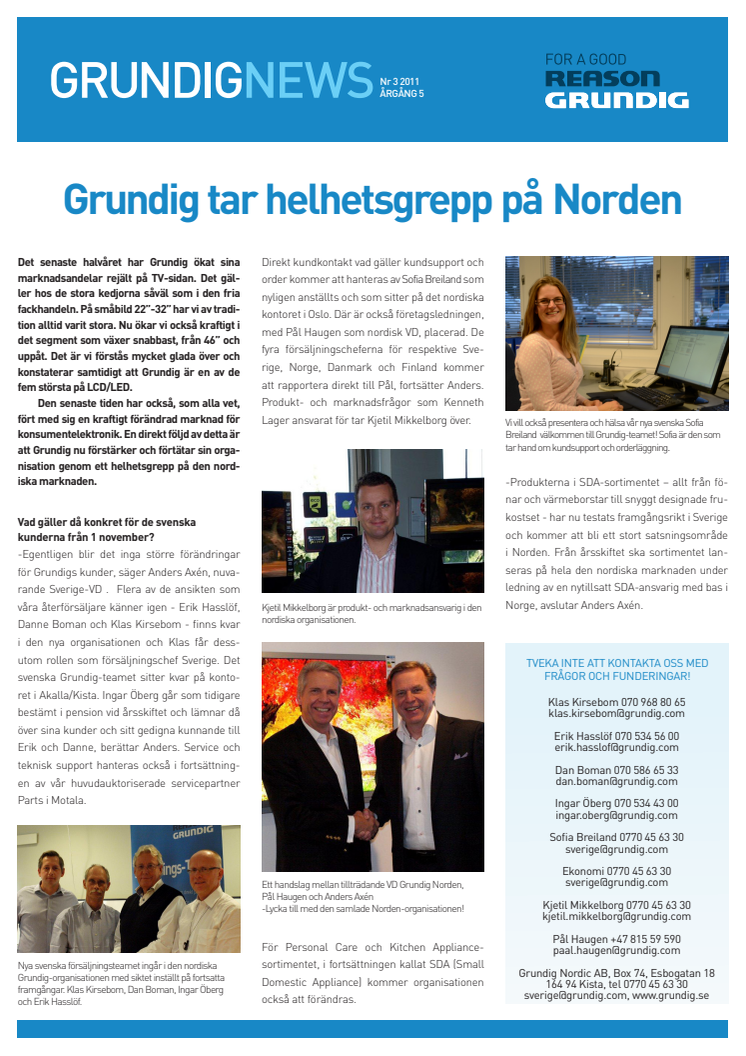 Grundig News nr 3 - Grundig tar helhetsgrepp på Norden