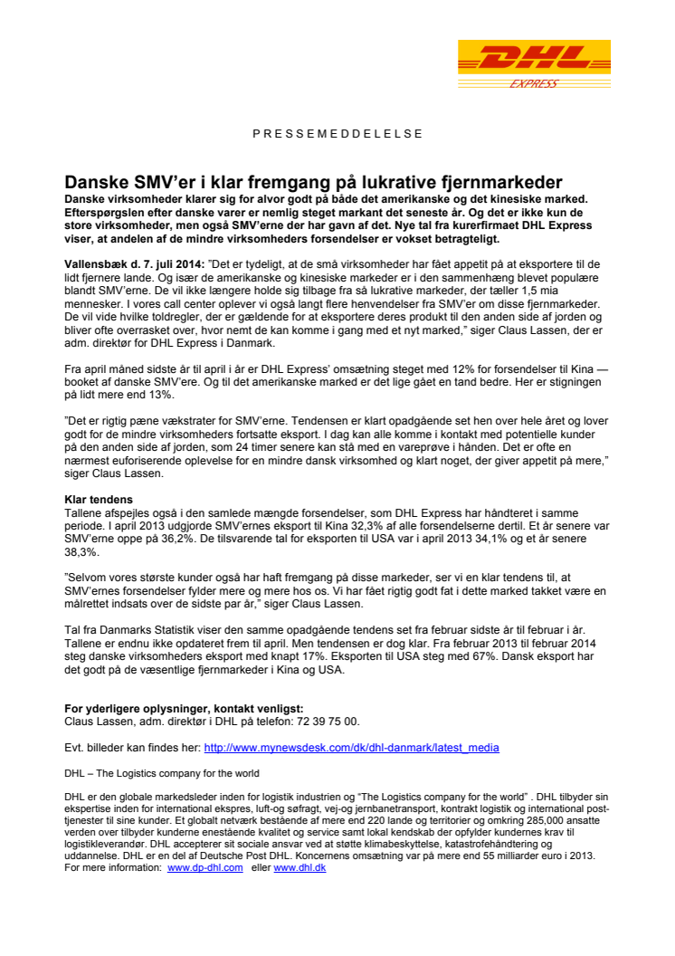 Danske SMV’er i klar fremgang på lukrative fjernmarkeder