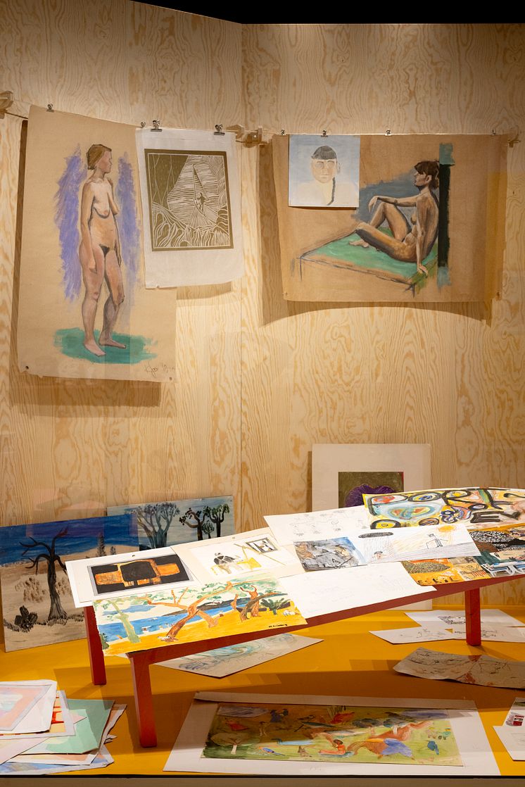 Installationsbild, teckningsmontern, Lillhagen i färg
