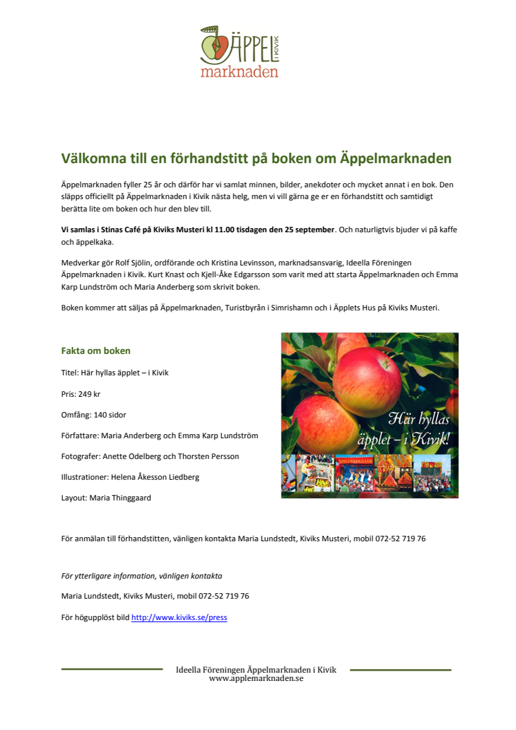 Välkomna till en förhandstitt på boken om Äppelmarknaden