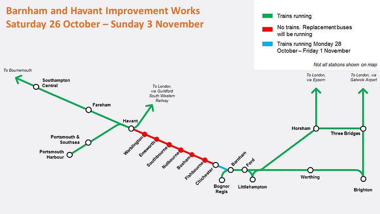 Engineering work Barnham-Havant autumn half term 2019