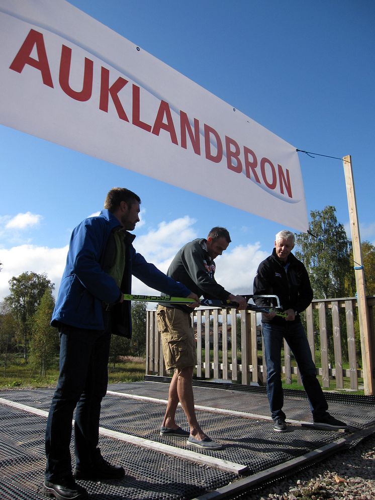 Bröderna Aukland invigde bro och marknadsför Vasaloppet i Norge