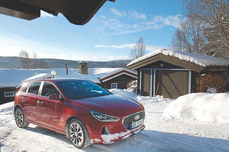 Nye Hyundai i30 på fjellet