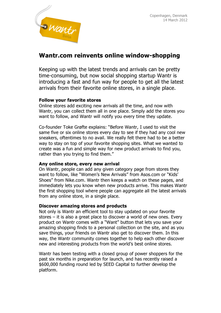 Wantr.com reinvents online window-shopping