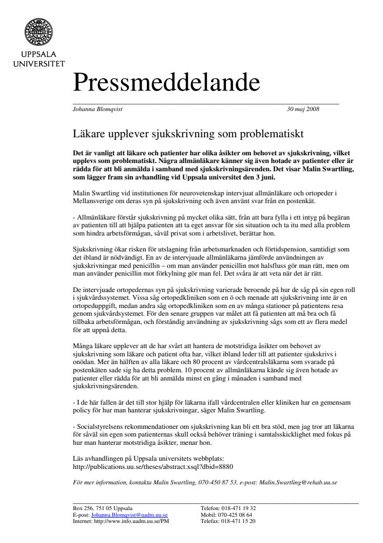 Läkare upplever sjukskrivning som problematiskt