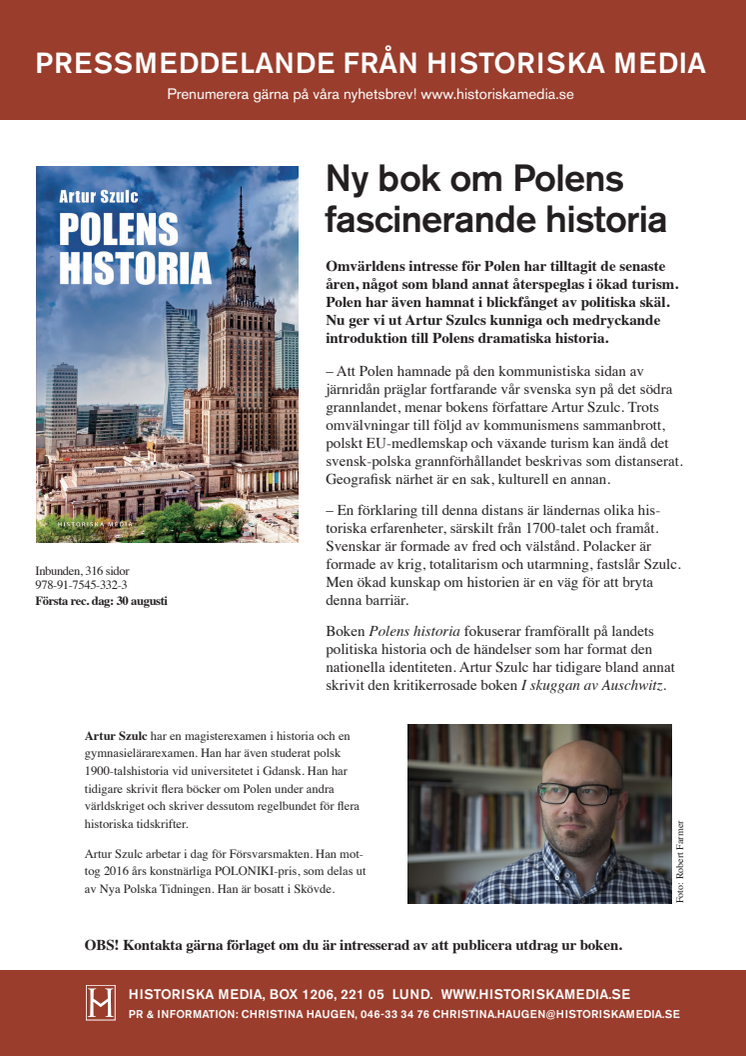 Ny bok om Polens  fascinerande historia