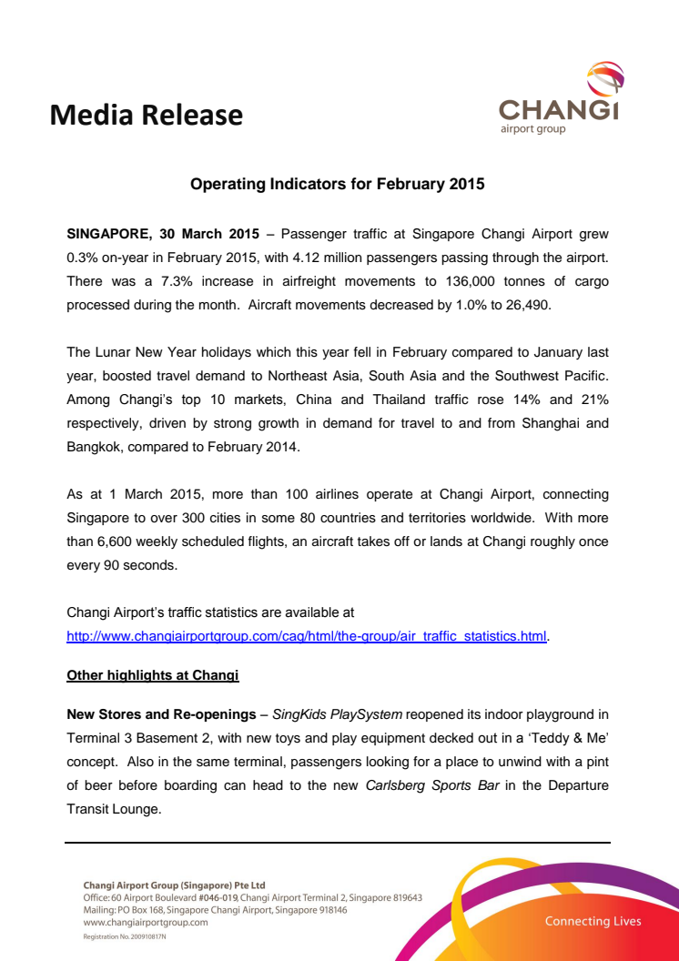 Operating Indicators for February 2015