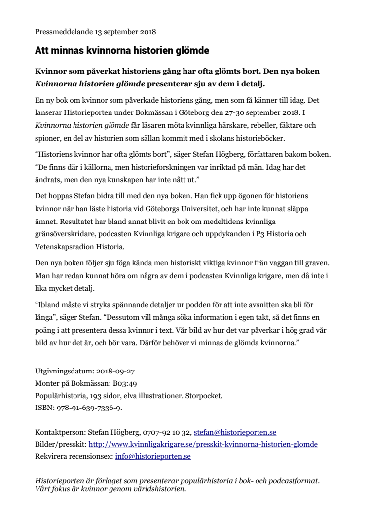 Att minnas kvinnorna historien glömde
