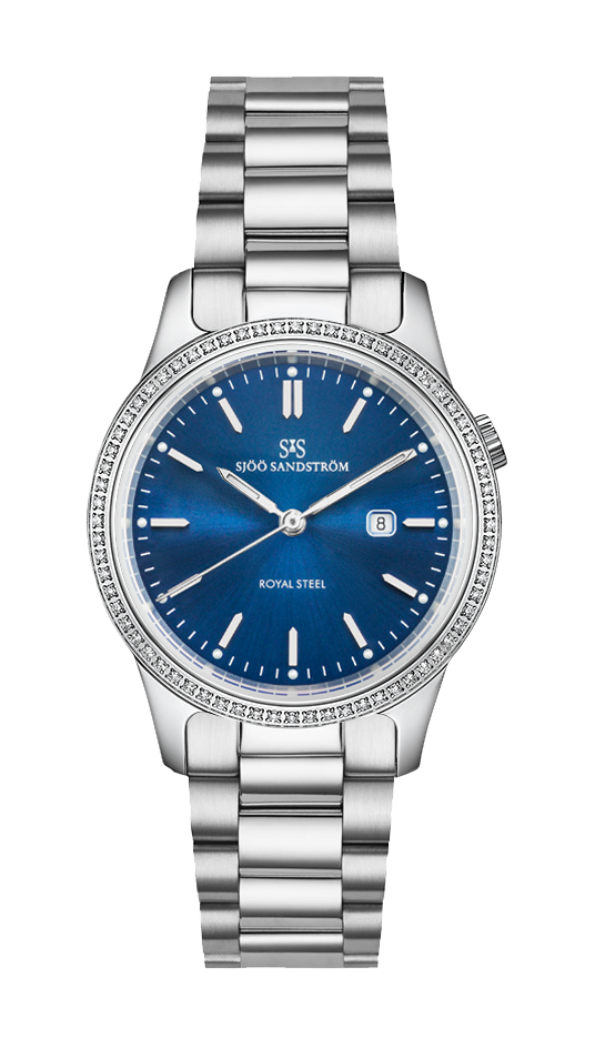 Royal Steel Classic 32mm Blue dial, Diamond bezel