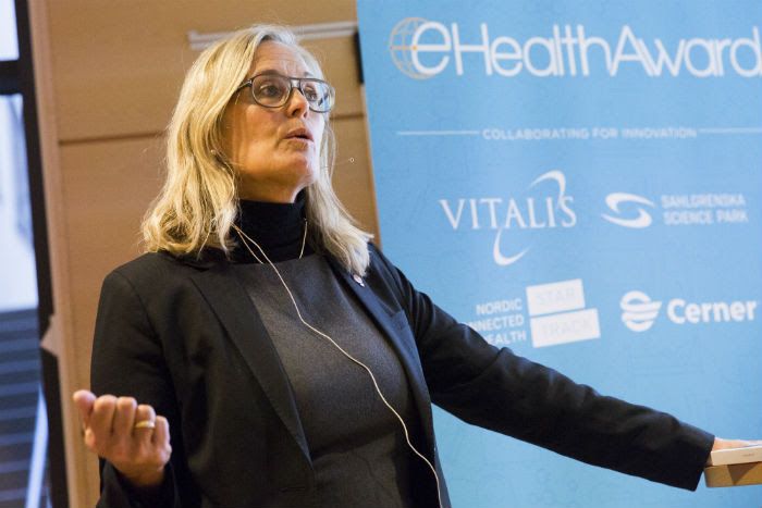 Statssekreterare Agneta Karlsson vid öppningen av eHealth Award. Foto: Emmy Jonsson.