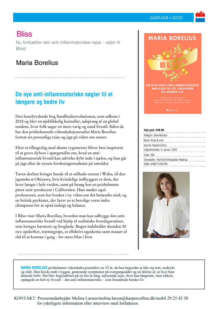 Nyhed på vej fra HarperCollins: BLISS af Maria Borelius