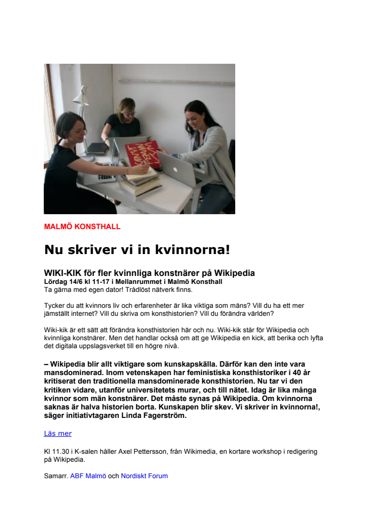 Nu skriver vi in kvinnorna!