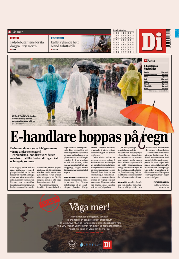 E-handlare hoppas på regn