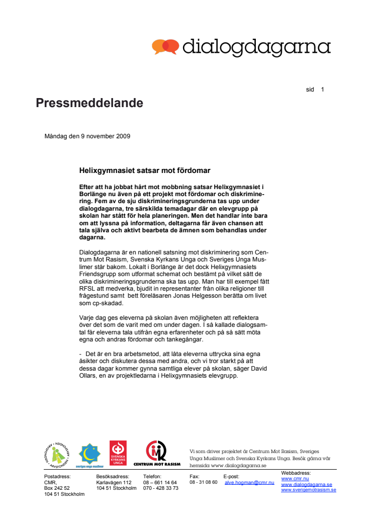 Helixgymnasiet satsar mot fördomar