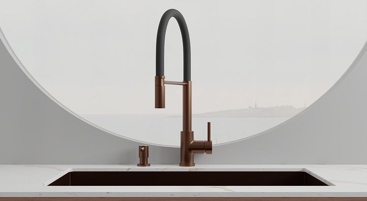 Primy Köksblandare Steel Pro Amber 30082 & Primy Tvålpump Steel Clean Dispenser Amber 35002