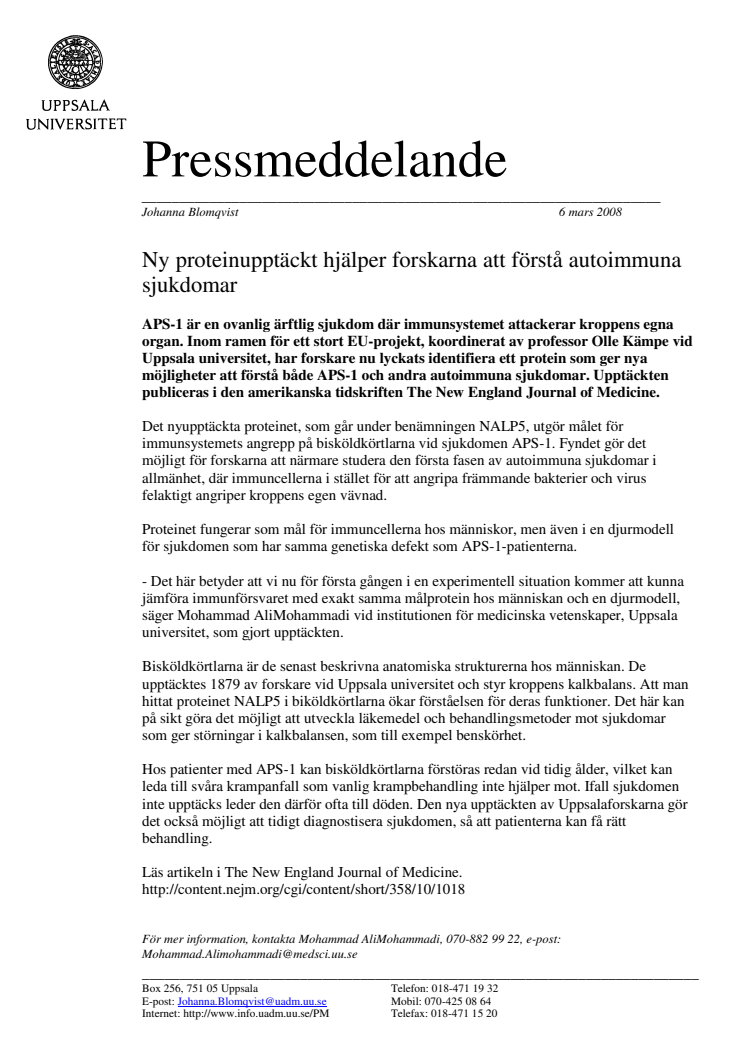 Ny proteinupptäckt hjälper forskarna att förstå autoimmuna sjukdomar