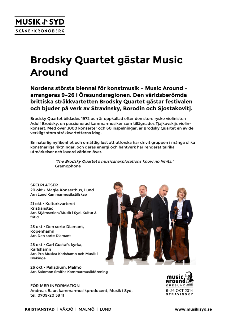 Brodsky Quartet gästar Music Around